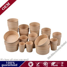 Takeaway Soup Buckets Kraft Paper Hot Food Container Cold Ice Cream Cups